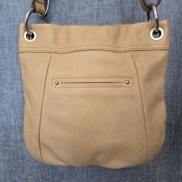 RARE B. Makowsky Crossbody Shoulder Bag Boho Style Camel Leather - Picture 3 of 15